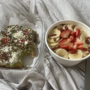 Avo toast and vitality bowl