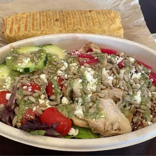 Power Pesto Chicken Bowl and Chimichurri Steak Wrap