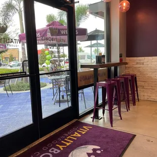 the entrance to the restaurant