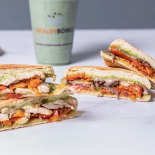 a sandwich cut in half