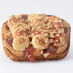 a peanut butter and banana sandwich