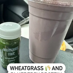 Hemp seed protein, blueberries and peanut butter smoothie!