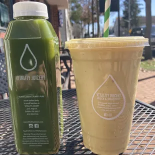Exhilarate Juice and Island Breeze Smoothie