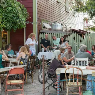 Another view of the Friday wine tasting on the patio.