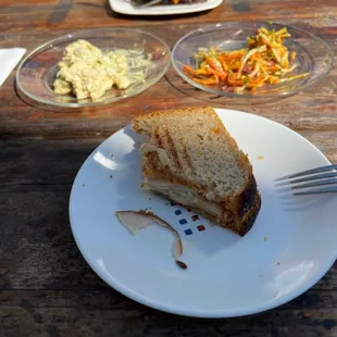 Whoops a bit missing.....the turkey panini with the curried chicken salad and the carrot salad with coriander......a great light lunch.