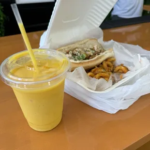Chick N Philly combo with mango smoothie