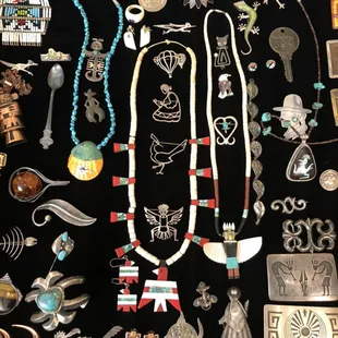Vintage Native American jewelry and other sterling silver.