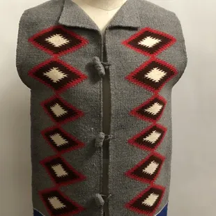 Navajo hand woven wool vest.