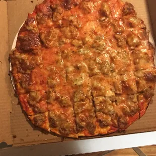 Thin crust large sausage