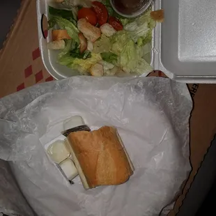 Side salad and roll