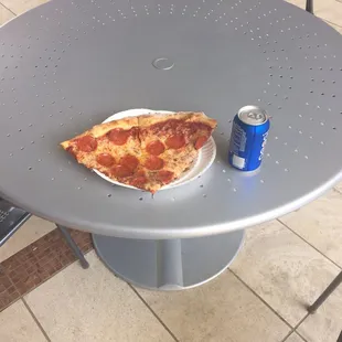 Special with two slices of pepperoni and a drink