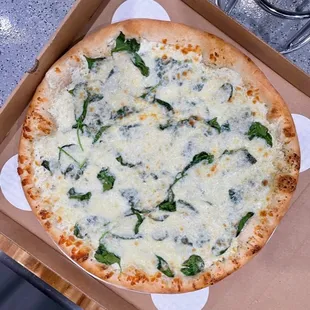 White &amp; Spinach Pizza