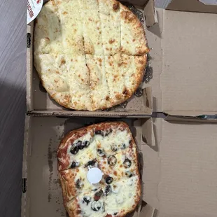 two pizzas in a box