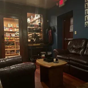 One of the inside seating and humidor.