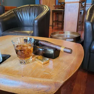 Enjoying  a nica rustica  and Woodford double Oaked bourbon.