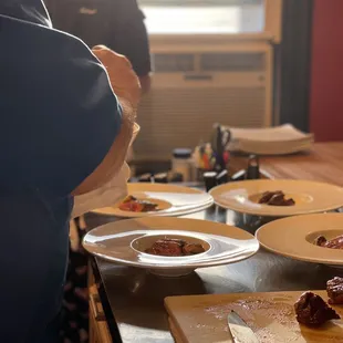 a man preparing food