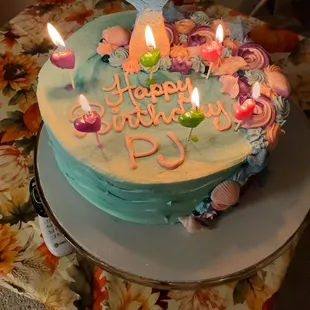A Speciality Mermaid Cake Made By Vito&apos;s Bakery for a Thanksgiving Dessert.  11/24/2022