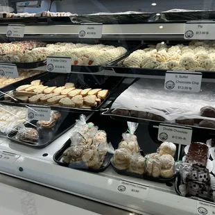 a variety of pastries on display