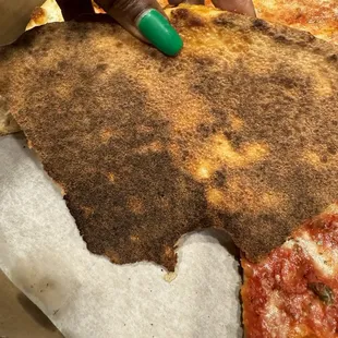 Burnt pizza crust