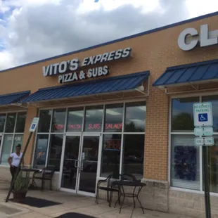 the front of a restaurant