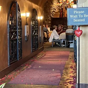 the entrance to the restaurant