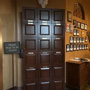 a large wooden locker
