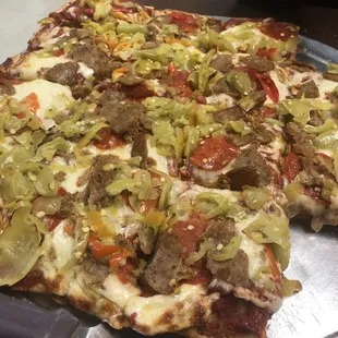 16x16 thick crust square pizza