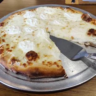 Special order white pizza