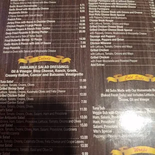 menu