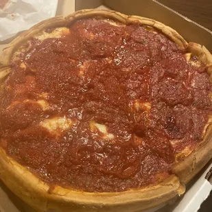 Individual size deep dish with pepperoni
