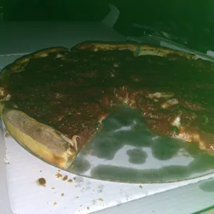 That&apos;s just one slice of a medium ton deep dish. Mommy help!