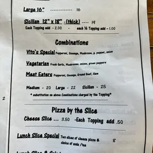 Menu updated for inflation