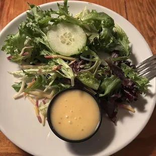 Creamy Italian vinaigrette with salad