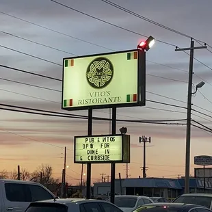 a sign for a restaurant