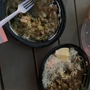 Samosa Chaat and Chickpea Masala