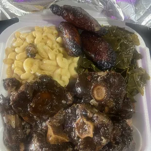 Oxtail combo, Baked Macaroni &amp; Cheese, Turkey Collards&amp; Plantains