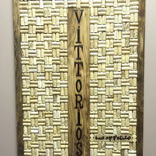 Cork sign in front lobby