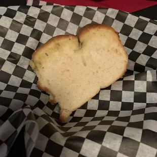 a piece of bread in a basket