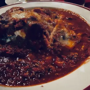 Lasagna with meat sauce