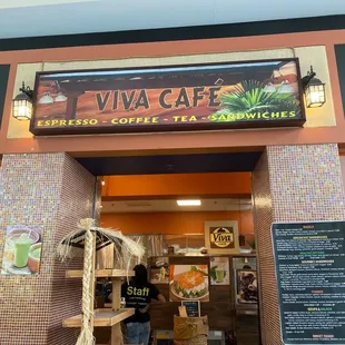 the entrance to the restaurant