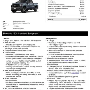 The window sticker from the exact truck