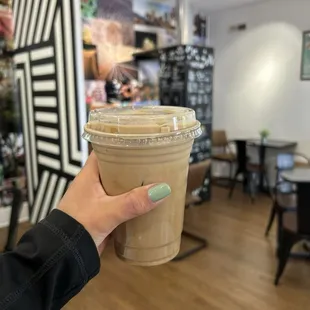 Iced caramel latte