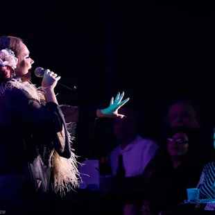 The very talented Madasin Bordeaux at our Cirque du Burlesque show which happens every month at Viva's Lounge!