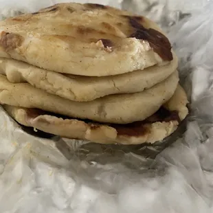 a stack of flatbreads