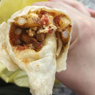 Chorizo egg potato and cheese