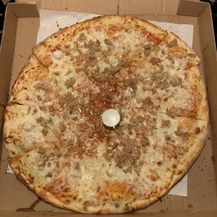 Extra Large Pescatore (clam, shrimp, &amp; garlic) requested on thin crust baked crisp. $29.50 a/o 11/2021