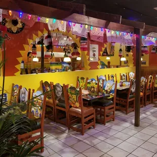 the interior of a mexican restaurant