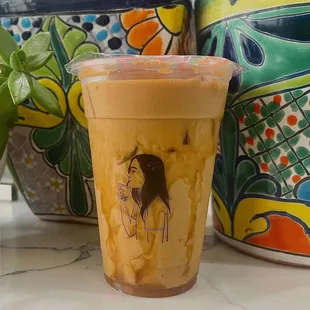 Horchata with caramel