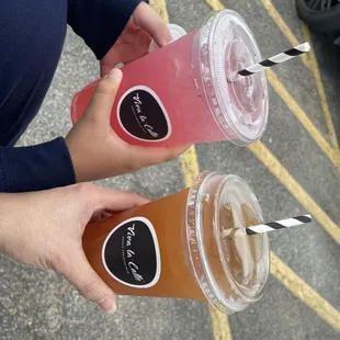 Large Strawberry limeade and medium tamarindo