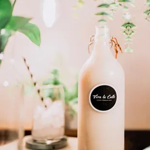 Our delicious Vegan Horchata is made from scratch using Organic Rice, Mexican Vanilla, Cinnamon, and Oat Milk.